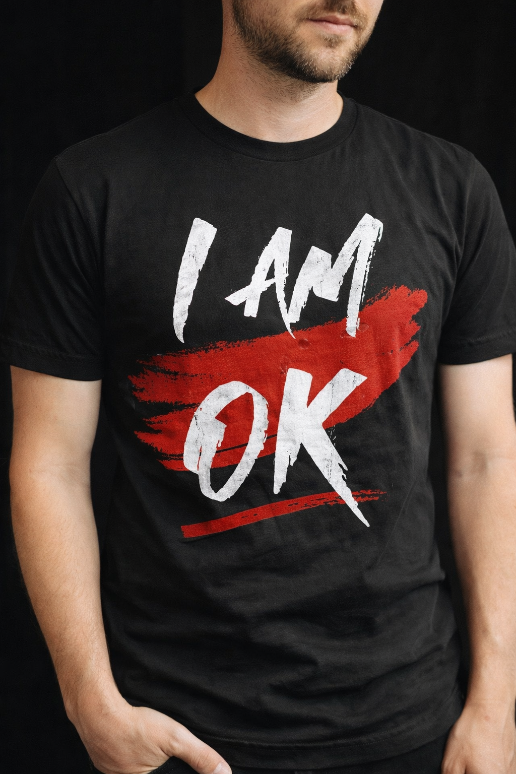 I AM OK Graphic T-Shirt | Motivational Streetwear Tee | CodeWear