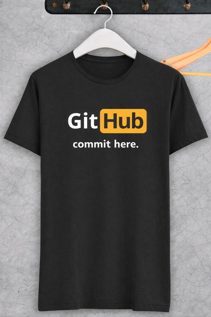 GitHub Commit Here T-Shirt – Developer Coding T-Shirt for Programmers | CodeWear