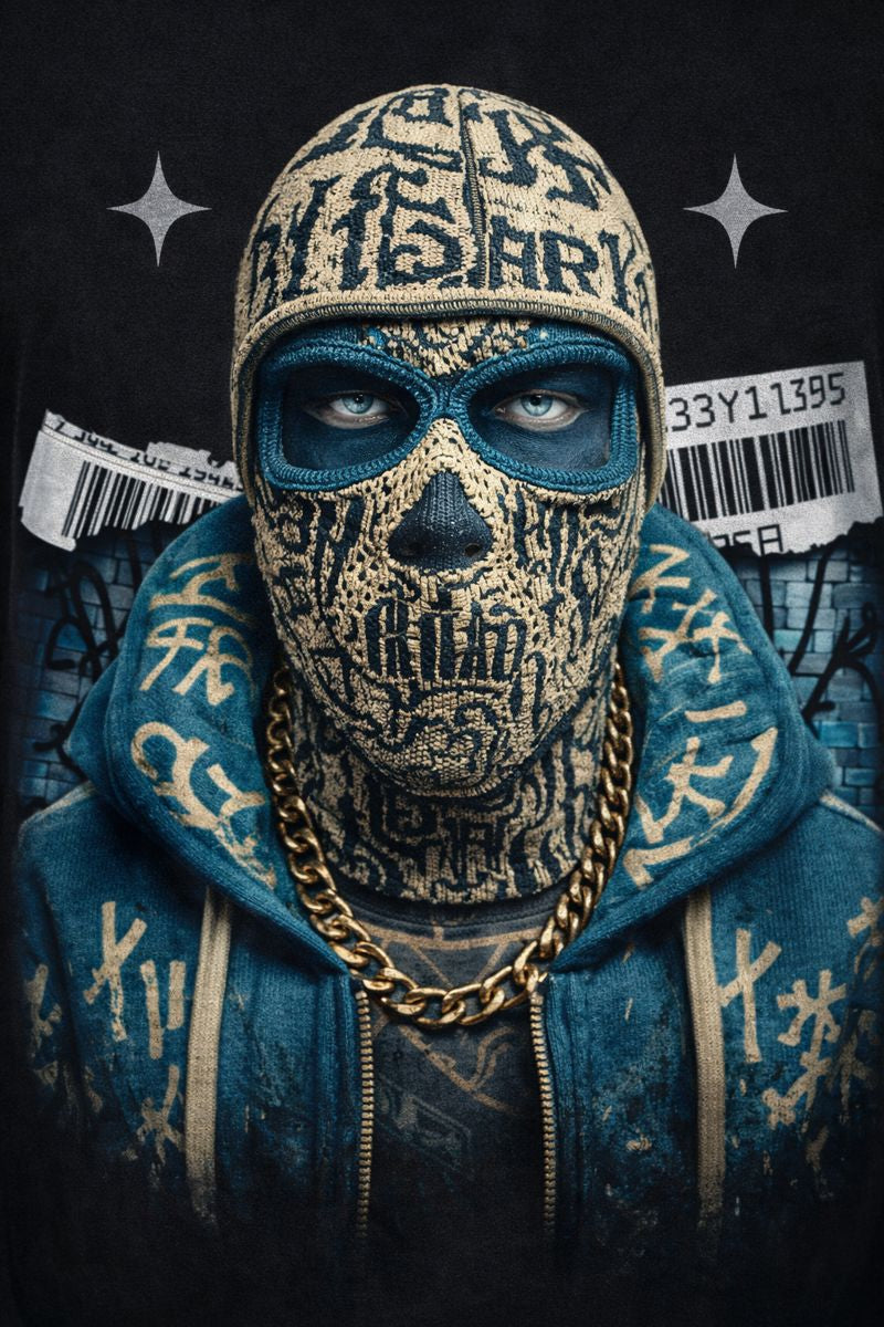 Skull Mask Graphic T-Shirt | Urban Streetwear Tee | CodeWear