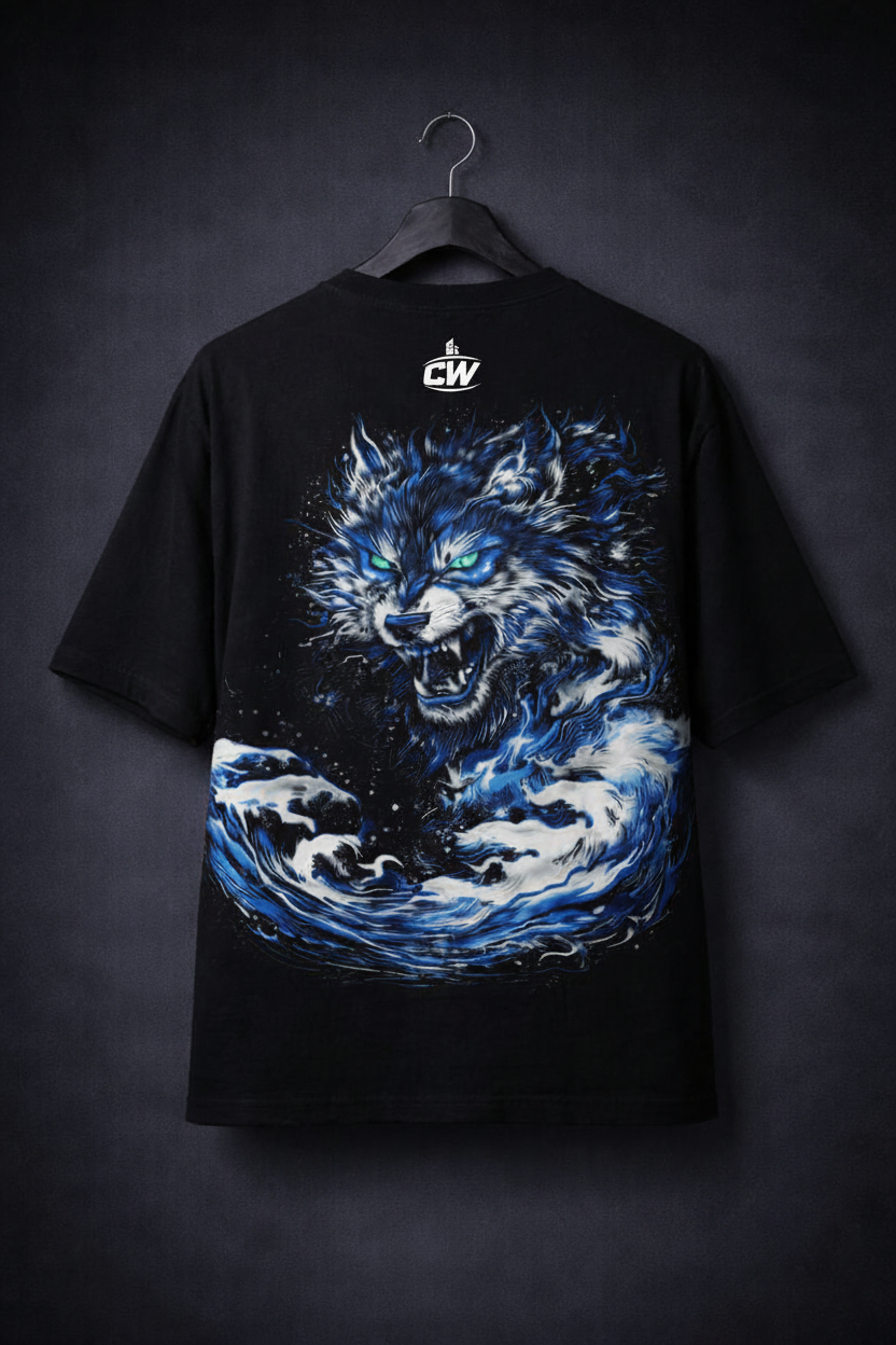 Black wolf t-shirt with CW logo