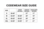CodeWear T-Shirt Size Chart Guide