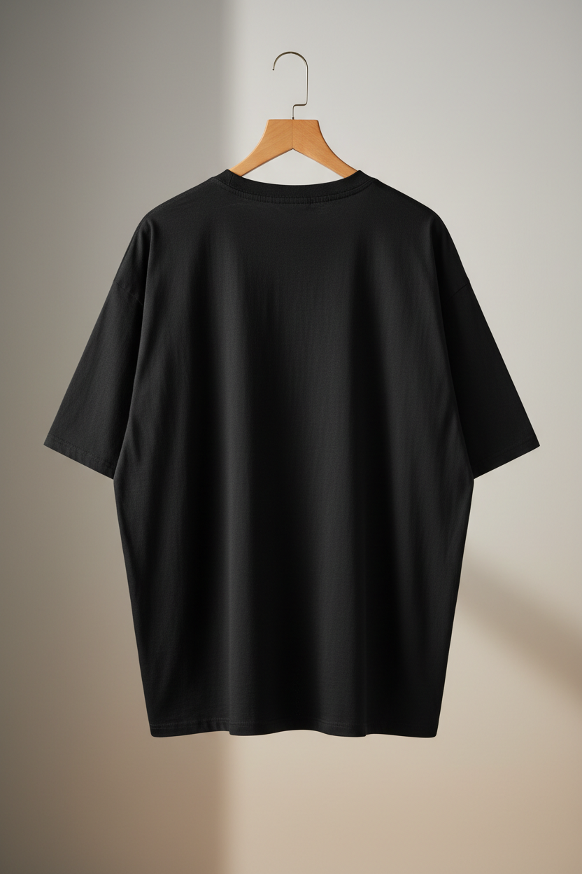 BLESSED angel graphic t-shirt on hanger - back view showing oversized fit by CodeWear