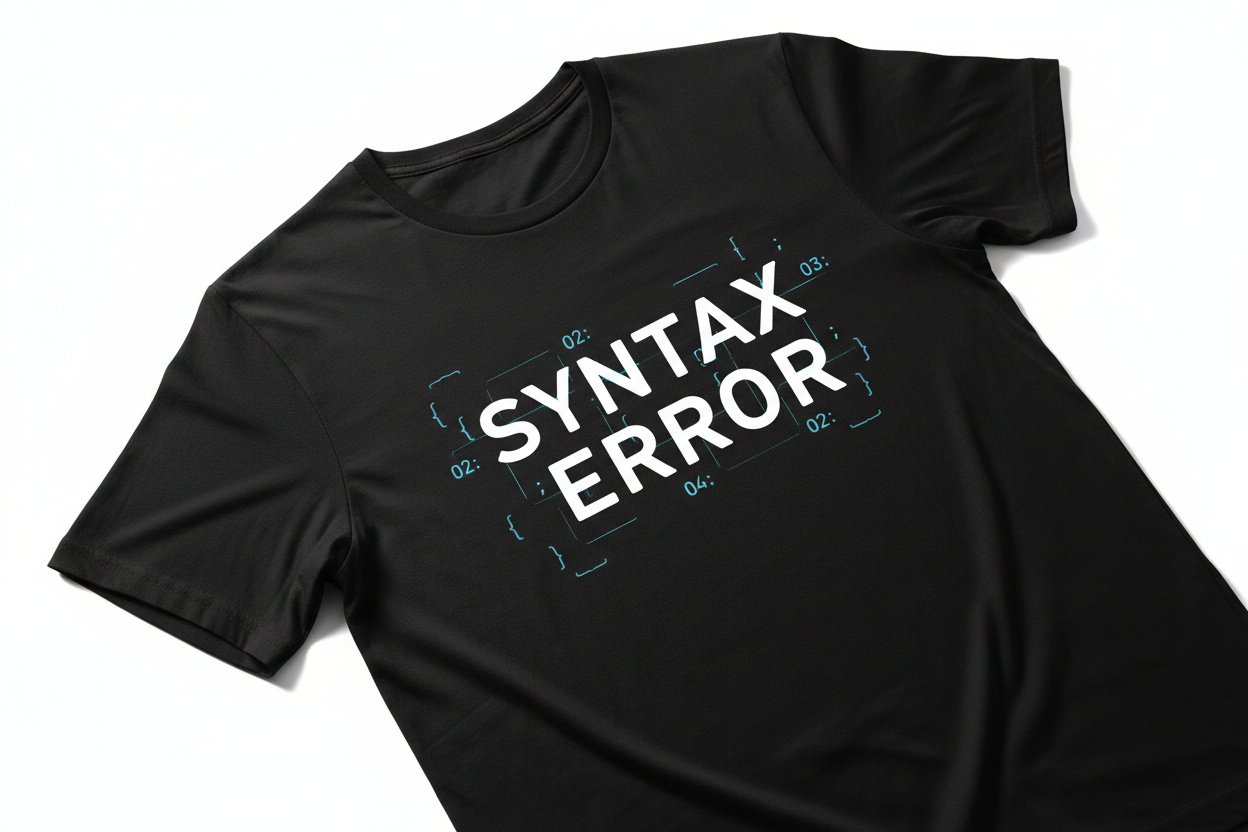 Syntax Error – Developer T-Shirt | Programmer Coding Tee | CodeWear
